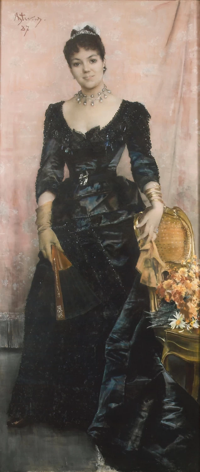 Alfred Émile Stevens - 155, Ritratto della Baronessa du Mesnil de Saint, Front 1887